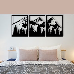 Mural Mountains | Wood Wall Art l Wall Decoration l Mountain Love l Wood Art | Mountains