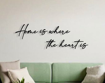 Home is where the heart is | 3D wooden lettering | Living room decoration | Hallway decoration | Photo wall | Housewarming gift | Christmas gift