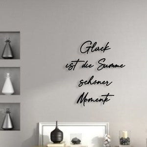 Lettering 3D wood | Happiness is the sum of beautiful moments | Wall decoration | Living room | Bedroom | Photo wall | Image gallery | Picture above bed