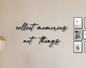3D wooden lettering | Collect memories, not things | Wall decor | Photo wall | Picture gallery | Wedding gift | Hallway decor | Living room