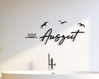 Bathroom decor | Time out | 3D wooden lettering | Time to relax | Living room decor | Gift idea | Picture above bed | Bedroom decor