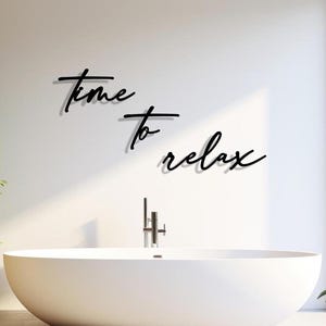 time to relax | 3D wooden lettering | Bathroom wall decoration | Bedroom decoration | Bathroom decoration | Living room decoration | Mother&#39;s Day gift