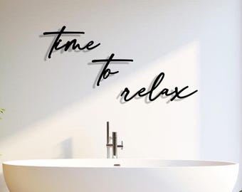time to relax | 3D wooden lettering | Bathroom wall decoration | Bedroom decoration | Bathroom decoration | Living room decoration | Mother's Day gift