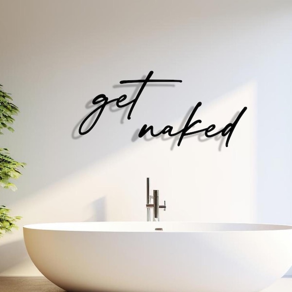"Desnúdate" - Letras de madera 3D | Decoración divertida para el baño | Decoración de pared para el baño o el dormitorio | Regalo de inauguración de casa
