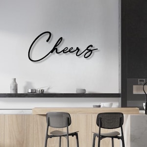 Cheers | 3D wooden lettering | Kitchen decoration | Kitchen door sign | Gift for bartenders | Gift idea for friends | Kitchen utensils