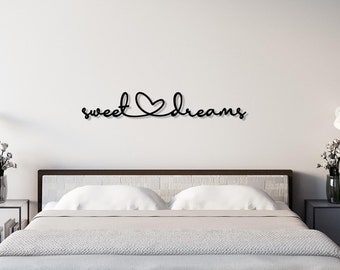 Bedroom wall decor | Sweet Dreams | 3D wooden lettering | Picture above bed | Bedroom decor | Children's room decor | Guest room decor