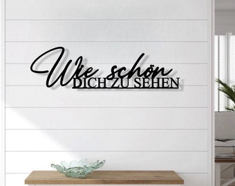 Wie schön dich zu sehen | Schriftzug 3D aus Holz | Deko Hauseingang | Wohnzimmer Deko l Eingang Deko l Flur Deko | Geschenk zum Einzug