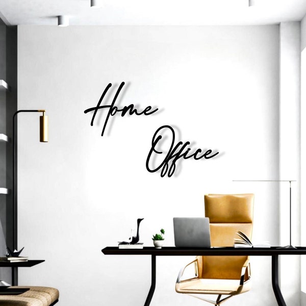 Schriftzug 3D aus Holz | Homeoffice | Türschild home office | Wanddeko | Arbeitszimmer | Bürodeko | Wandspruch | Geschenkidee