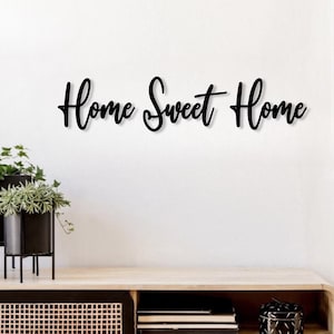 Home Sweet Home – Wanddeko 3D Schriftzug für Flur & Eingang | 3D Dekoschild aus Holz | Willkommensspruch für Zuhause