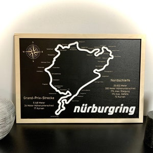 Nürburgring-circuit | Hout met acryl | Motorracen | Racen | Kaart 3D | Sachsenring | Hockenheimring | Lausitzring