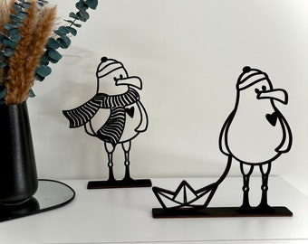 3D Seagulls | Gift for Sea Lovers | Wooden Decorative Item | Nautical | Seaside | Housewarming Gift | Baltic Sea, North Sea, Sylt, Rügen