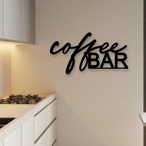 coffee bar | 3D lettering made of wood | Coffee decoration | Coffee bar | Door sign | Wall decoration kitchen | Gift for coffee lovers