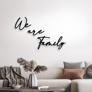 3D lettering made of wood | We are Family | Wedding gift | Wall decoration photo wall | Image gallery | Hallway decoration | Gift idea for Mother's Day topping out ceremony