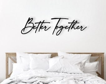 Better Together | Schriftzug 3D aus Holz | Geschenkidee Hochzeit | Deko Wohnzimmer | Fotowand | Bildergalerie | Wanddeko Schlafzimmer