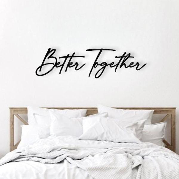 Better Together | Schriftzug 3D aus Holz | Geschenkidee Hochzeit | Deko Wohnzimmer | Fotowand | Bildergalerie | Wanddeko Schlafzimmer