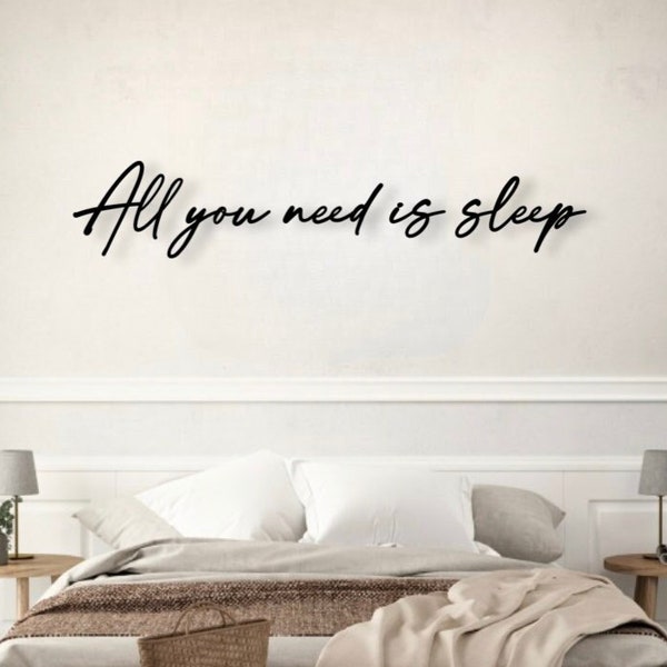 Schriftzug 3D aus Holz | All you need is sleep | Schlafzimmerdeko | Schriftzug über Bett | Gästezimmer | Wandeko Schlafzimmer | Geschenkidee