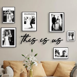 this is us | 3D lettering made of wood | Wall decoration | Wedding gift | Photo wall | Image gallery | Decoration living room | Hallway decoration | Housewarming gift