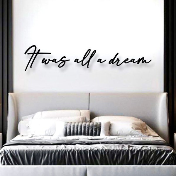 Bedroom decoration | It was all a dream | Image about bed | 3D lettering made of wood | Children's room decoration | Wall decoration | Wall saying