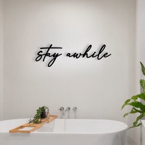 Wooden lettering 3D | Stay awhile | Wandeko