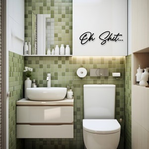 Oh Shit Badezimmer Deko Schriftzug 3D aus Holz Wanddeko Badezimmer Türschild Bad Gäste WC Wandtattoo Wandspruch Geschenkidee Bild 5