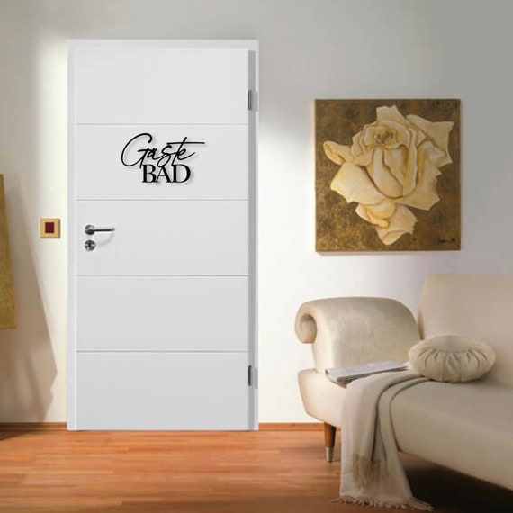 Gäste Bad | Türschild | Wanddeko Badezimmer | Schriftzug 3D aus Holz | Geschenk zum Einzug | Geschenk Muttertag