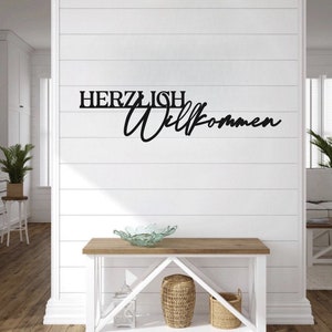 Geschenk zum Einzug | Flur Deko | Herzlich Willkommen l Schriftzug 3D l Wanddeko l  Wohnzimmer Deko  l Eingang Deko | Hereinspaziert