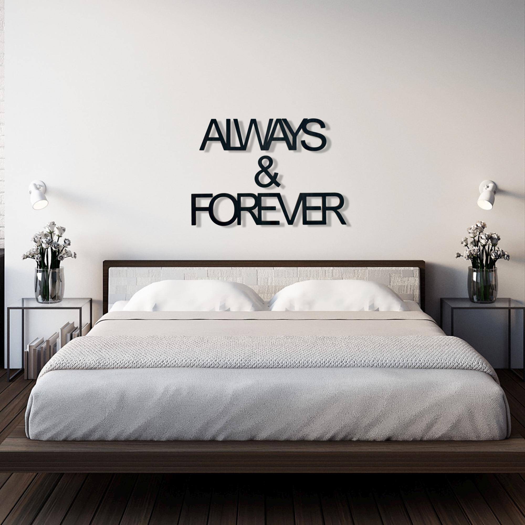 Wandtattoo 'Always And Forever' 60x39 Cm – Schwarz, Seidenmatt & Einfach Anzubringen Für Eine Persönliche Deko