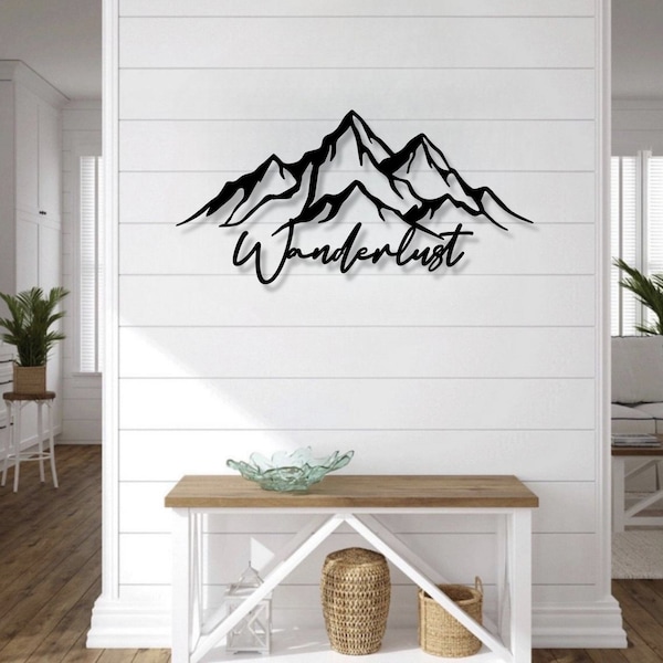 Wandbild Berge | Bergliebe | Wohndeko aus Holz | Wohnzimmerdeko | Wanderlust | Bergpanorama | Alpen | Skyline Berge