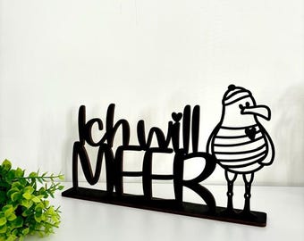Gift for coastal children | I want the sea | 3D wooden lettering for standing | Hallway | Housewarming gift | Baltic Sea North Sea Sylt Rügen Usedom