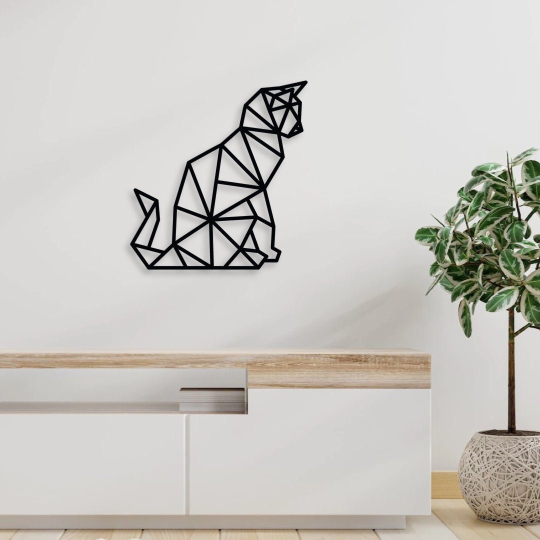 Geometric Cat L Polygon Origami L Wood Wall Art L Wall Decoration L Gift -  Etsy | Poster