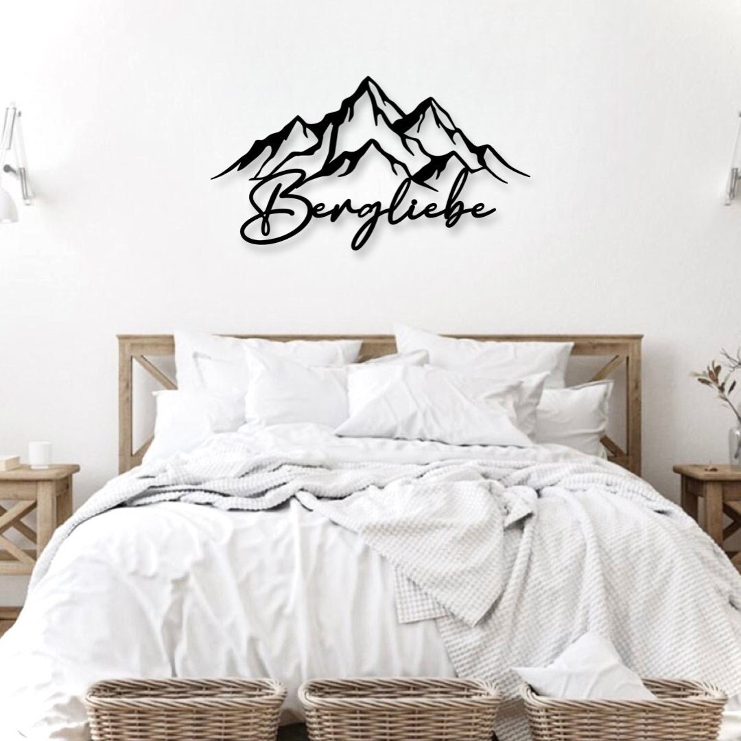 Skylines - Lettering Alps Wall Panorama Room of Mountain Mountain Made Decoration Wood Living Etsy Mountains 3D Decoration Bedroom Mountains Love Decoration Mural