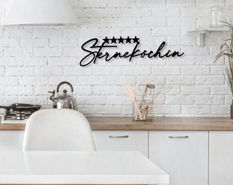 Kitchen wall decor | 3D wooden lettering | Star chef | Kitchen door sign | Housewarming gift idea | Mother's Day