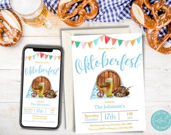 Oktoberfest Party Invitation Template | Oktoberfest Festival Invitation Template | German Beer Festival Invite | Bavarian Festival Invite