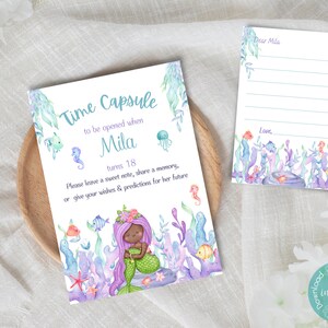 Our Little Mermaid Birthday Time Capsule Template | Mermaid Birthday Party Time Capsule Template | Under The Sea Birthday Time Capsule