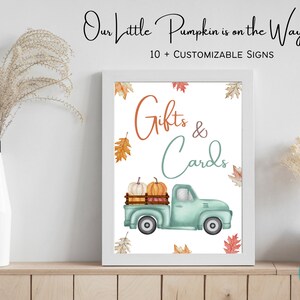 Unser kleiner Kürbis ist auf dem Weg Baby Shower Dekorative Schilder | Herbst Baby Shower Zeichen Set | Herbst Baby Shower Zeichen | Neutrale Babyparty
