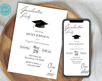 Graduation Party Invitation Template | College Graduation Party Invite | High School Graduation Party Invite | Graduation Celebration Invite