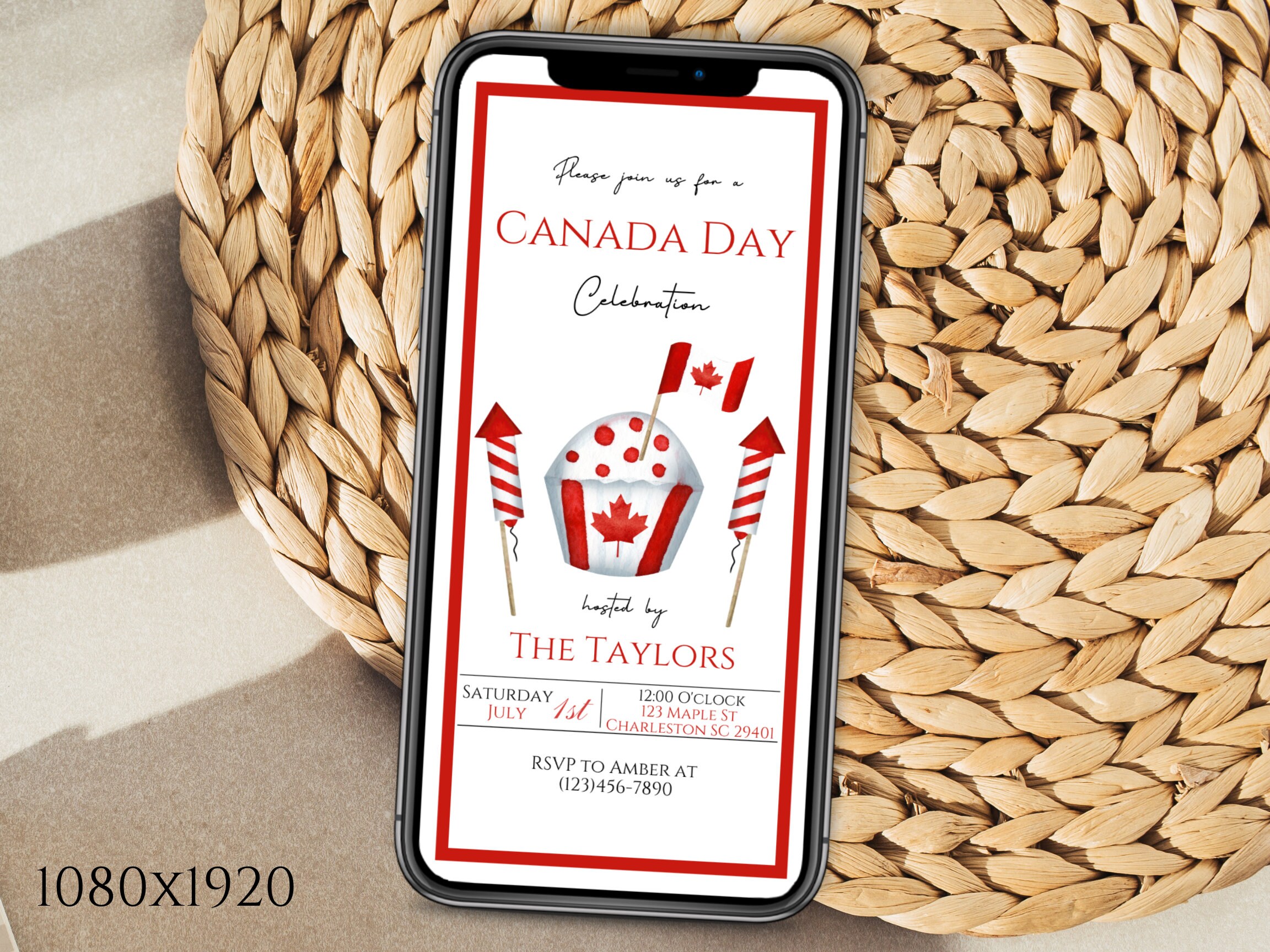 Canada Day Party Invitation Template Canada Day BBQ Editable Invitation
