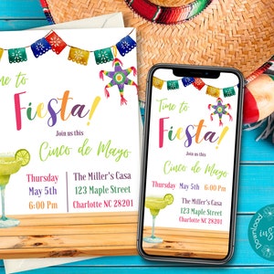 Editable Cinco de Mayo Invitation Template | Printable Mexican Fiesta Invitation | Digital Mexican Holiday Celebration Invitation Template