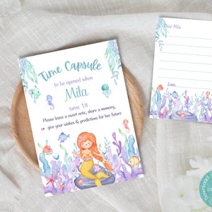 Our Little Mermaid Birthday Time Capsule Template | Mermaid Birthday Party Time Capsule Template | Under The Sea Birthday Time Capsule