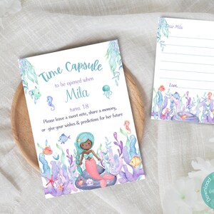 Our Little Mermaid Birthday Time Capsule Template | Mermaid Birthday Party Time Capsule Template | Under The Sea Birthday Time Capsule