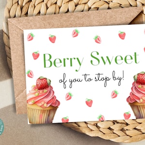 Berry Sweet One Birthday Thank You Card | Berry First Birthday Thank You Card | Strawberry Birthday Thank You Card | Berry Sweet Of You
