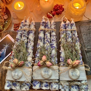 Set Herbal Ritual Candles, Moon Candles, Altar Candles, Spell Candles, Soy Wax Candles, Herbal Candles, Intention Candles, Spiritual Gift