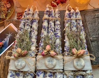 Set Herbal Ritual Candles, Moon Candles, Altar Candles, Spell Candles, Soy Wax Candles, Herbal Candles, Intention Candles, Spiritual Gift