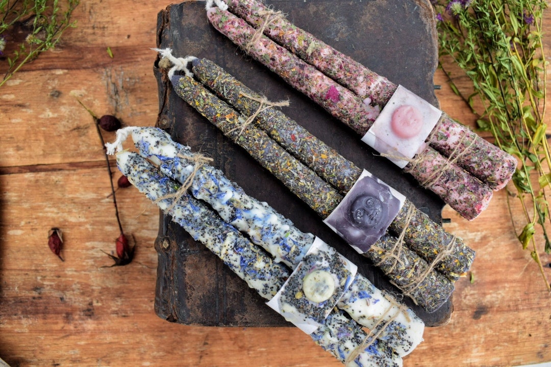 Set Herbal Spell Candles , Ritual Candles, Altar Candles, Protection ...