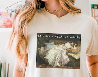 Too Nonfictiony Outside Shirt, Comfort Colors Booktrovert Crop Top, Book Lover Tee, Book Club Shirt, Fiction Reader Gift, Bookworm Librarian