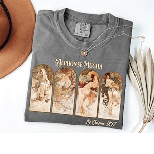Alphonse Mucha Art Nouveau Vintage Aesthetic Artsy Shirt, Art Hoe Dark Academia Clothing, Art Lovers T Shirt, Fine Art Major Gift, Art Shirt