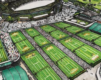 A5 London Tennis Centre Landscape Print