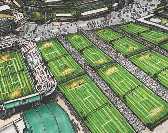 A4 London Tennis Centre Landscape Print