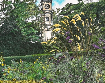 A3 Blackpool Stanley Park Landscape Print