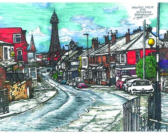 Snowy Blackpool A3 Colour Landscape